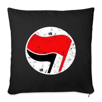 Antifa-Logo einfacher Grunge - Sofakissenbezug 45 x 45 cm - Schwarz - Vorne