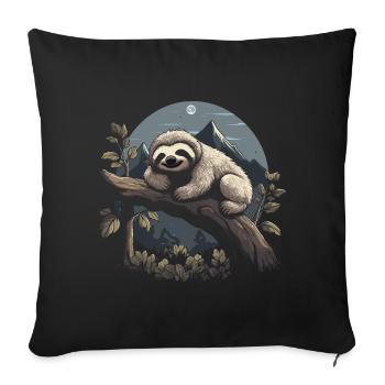 Paresseux Animal Paresseux Bébé - Housse de coussin décorative 45 x 45 cm - noir - Devant