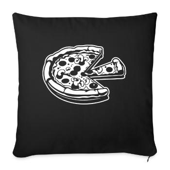 Pizza Restauration rapide Pizzeria - Housse de coussin décorative 45 x 45 cm - noir - Devant