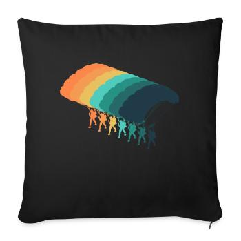 Vintage-Fallschirm - Sofakissenbezug 45 x 45 cm - Schwarz - Vorne