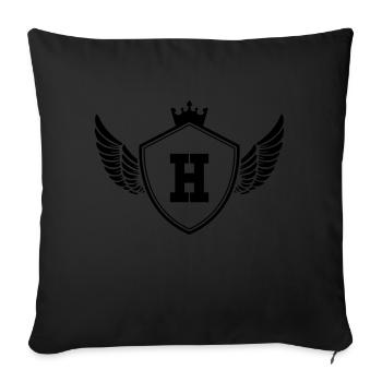 Armoiries H - Housse de coussin décorative 45 x 45 cm - noir - Devant