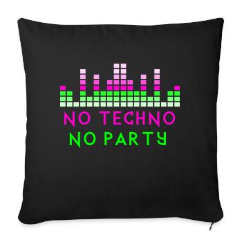 No techno quote - Sofa pillowcase 17,3'' x 17,3'' (45 x 45 cm) - black - Front