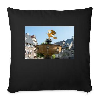 historical fountain market Goslar (Marktbrunnen) - Sofa pillowcase 17,3'' x 17,3'' (45 x 45 cm) - black - Front