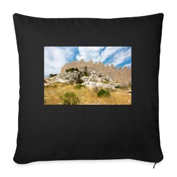 The Wall of Oštrica (Bedem Grebastica) Croatia - Sofa pillowcase 17,3'' x 17,3'' (45 x 45 cm) - black - Front