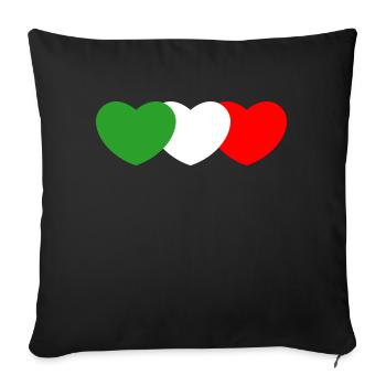Italie coeur - Housse de coussin décorative 45 x 45 cm - noir - Devant