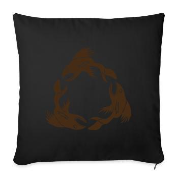 three fish - Sofa pillowcase 17,3'' x 17,3'' (45 x 45 cm) - black - Front