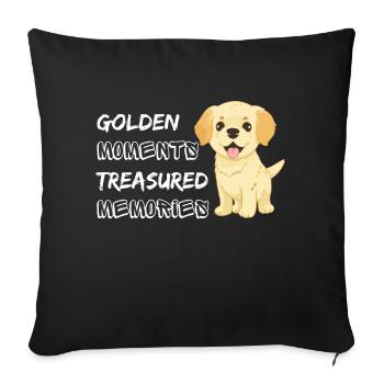 Golden Moments Treasured Memories Golden Retriever - Sofa pillowcase 17,3'' x 17,3'' (45 x 45 cm) - black - Front