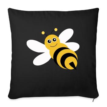 Cute Bee T-Shirt Funny Design Beekeeper - Sofa pillowcase 17,3'' x 17,3'' (45 x 45 cm) - black - Front