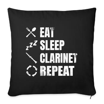 Routine clarinette - Housse de coussin décorative 45 x 45 cm - noir - Devant