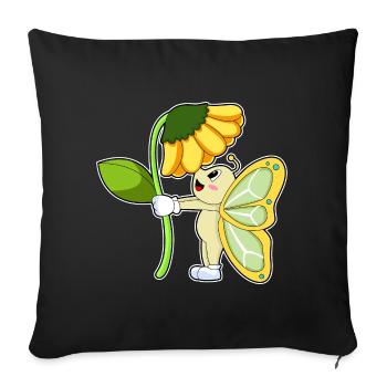 Butterfly Flower - Sofa pillowcase 17,3'' x 17,3'' (45 x 45 cm) - black - Front