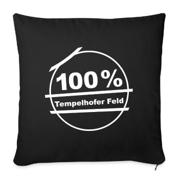 100 % Tempelhofer Feld - Sofakissenbezug 45 x 45 cm - Schwarz - Vorne