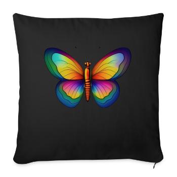 Papillon - Housse de coussin décorative 45 x 45 cm - noir - Devant