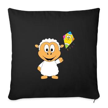 SCHAF - DRACHE - KITE - HERBST - Sofakissenbezug 45 x 45 cm - Schwarz - Vorne