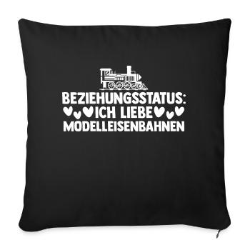 Dampflok Eisenbahner Modelleisenbahn Eisenbahn Zug - Sofakissenbezug 45 x 45 cm - Schwarz - Vorne