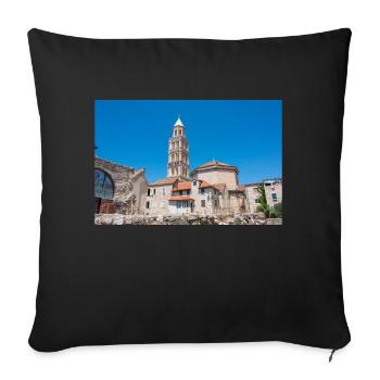 The Cathedral of Saint Domnius from the Vomitorium - Sofa pillowcase 17,3'' x 17,3'' (45 x 45 cm) - black - Front