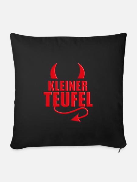 KLEINER TEUFEL - HALLOWEEN - TEUFELSHÖRNER - Sofakissenbezug 45 x 45 cm - Schwarz