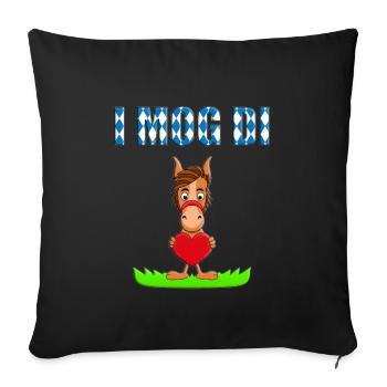 I MOG DI - HERZ - LIEBE - PFERD - PONY - VERLIEBT - Sofakissenbezug 45 x 45 cm - Schwarz - Vorne