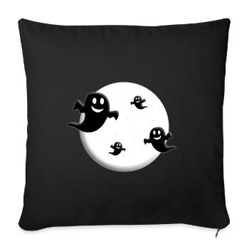 MOND - GEISTER - GESPENSTER - HALLOWEEN - Sofakissenbezug 45 x 45 cm - Schwarz - Vorne