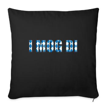 I MOG DI - ICH MAG DICH - LIEBE - LOVE - Sofakissenbezug 45 x 45 cm - Schwarz - Vorne