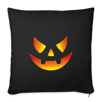 HALLOWEEN - KÜRBIS - GESICHT - KIND - KINDER - Sofakissenbezug 45 x 45 cm - Schwarz - Vorne