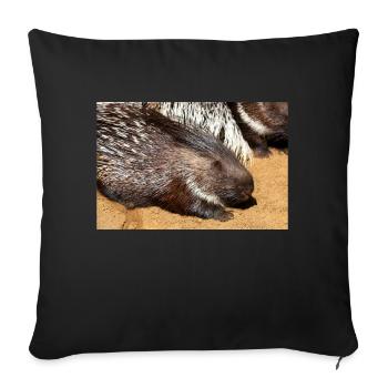 Porcupine als Porky Stachelschwein Hystricidae - Sofa pillowcase 17,3'' x 17,3'' (45 x 45 cm) - black - Front
