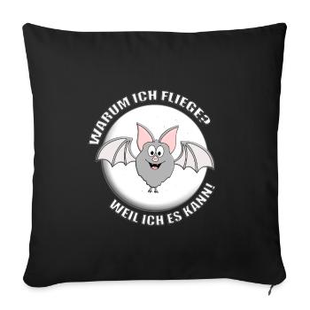 FLEDERMAUS - MONDSCHEIN - HALLOWEEN - TIERISCH - Sofakissenbezug 45 x 45 cm - Schwarz - Vorne