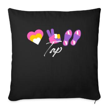tap dance symbols love Design for a tap dance - Sofa pillowcase 17,3'' x 17,3'' (45 x 45 cm) - black - Front