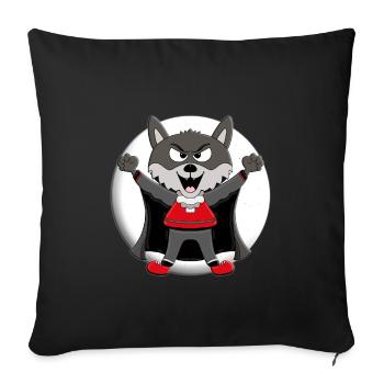 WERWOLF - WOLF - MOND - VAMPIR - HALLOWEEN - Sofakissenbezug 45 x 45 cm - Schwarz - Vorne