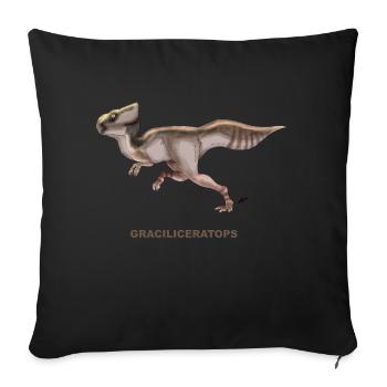 GRACILICERATOPS - Sofakissenbezug 45 x 45 cm - Schwarz - Vorne
