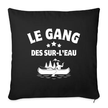 kayak, canoë-kayak, kayakiste - Housse de coussin décorative 45 x 45 cm - noir - Devant