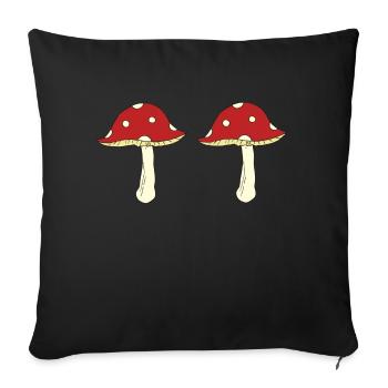 Fly agaric double - Sofa pillowcase 17,3'' x 17,3'' (45 x 45 cm) - black - Front