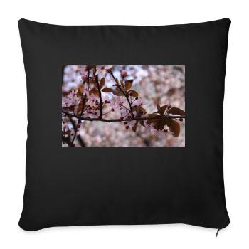 Blühender Baum (Myrobolan oder Kirschpflaume) - Sofakissenbezug 45 x 45 cm - Schwarz - Vorne