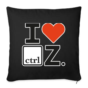 I love ctrl white Keyboard shortcuts - Sofakissenbezug 45 x 45 cm - Schwarz - Vorne