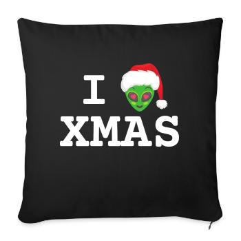 I Love XMAS | XMAS - Housse de coussin décorative 45 x 45 cm - noir - Devant