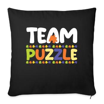Puzzle fan puzzler puzzle pieces puzzle - Sofa pillowcase 17,3'' x 17,3'' (45 x 45 cm) - black - Front