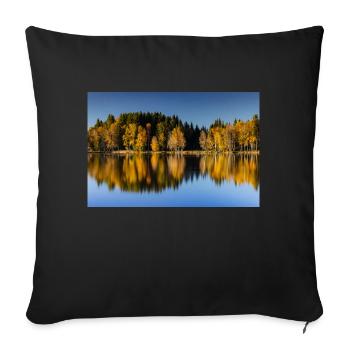 Autumn atmosphere at Lake Bad Bayersoier - Sofa pillowcase 17,3'' x 17,3'' (45 x 45 cm) - black - Front