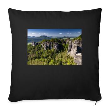 Bastei in Saxon Switzerland - Sofa pillowcase 17,3'' x 17,3'' (45 x 45 cm) - black - Front