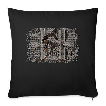 Cycliste - Housse de coussin décorative 45 x 45 cm - noir - Devant