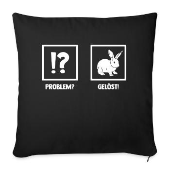 Kaninchen Hase - Sofakissenbezug 45 x 45 cm - Schwarz - Vorne