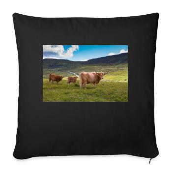 Bovins écossais des Highlands - Housse de coussin décorative 45 x 45 cm - noir - Devant