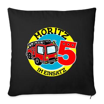 Name Moritz 5. Geburtstag Personalisiert - Sofakissenbezug 45 x 45 cm - Schwarz - Vorne