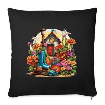 A garden lover's delight - Sofa pillowcase 17,3'' x 17,3'' (45 x 45 cm) - black - Front