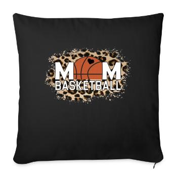Basketball-Mutter-Leopard-Muttertag - Sofakissenbezug 45 x 45 cm - Schwarz - Vorne
