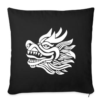 Chinese Dragon Head (White) - Sofa pillowcase 17,3'' x 17,3'' (45 x 45 cm) - black - Front