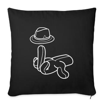 Mittelfinger Hut Comic Hand Geschenk - Sofakissenbezug 45 x 45 cm - Schwarz - Vorne