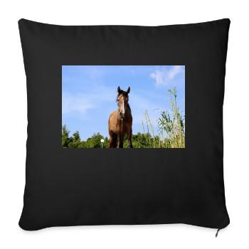 cheval - Housse de coussin décorative 45 x 45 cm - noir - Devant