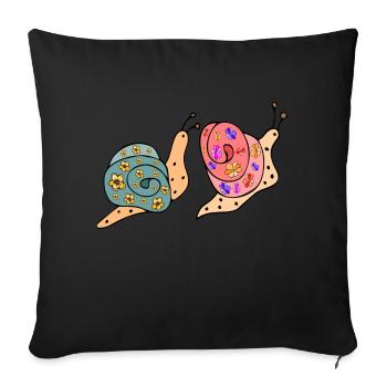 Escargots - Housse de coussin décorative 45 x 45 cm - noir - Devant