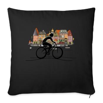 Cycliste - Housse de coussin décorative 45 x 45 cm - noir - Devant