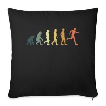 Evolution running - Housse de coussin décorative 45 x 45 cm - noir - Devant