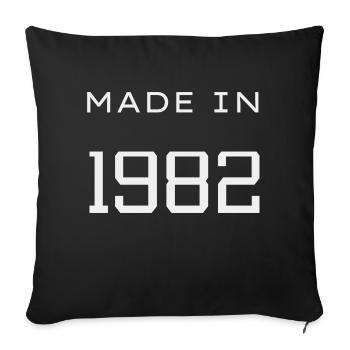 Made in 1982 Year Birthday Day - Sofa pillowcase 17,3'' x 17,3'' (45 x 45 cm) - black - Front